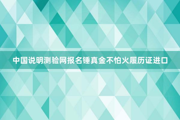 中国说明测验网报名锤真金不怕火履历证进口