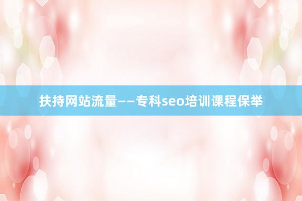 扶持网站流量——专科seo培训课程保举