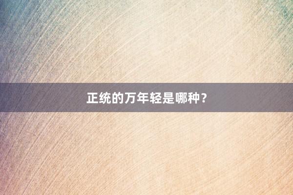 正统的万年轻是哪种？