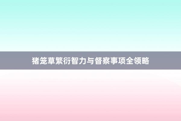 猪笼草繁衍智力与督察事项全领略